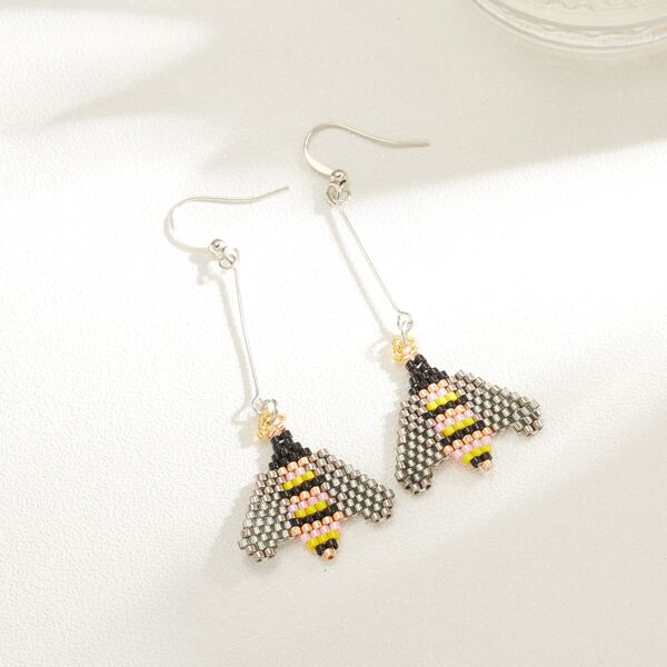 

Beaded Bee Drop Earrings, Multicolor