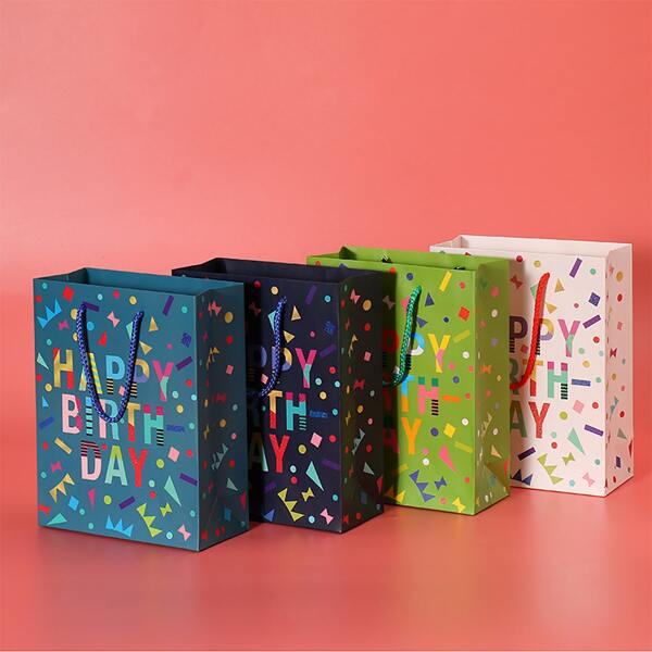

4pcs Mixed Color Birthday Gift Bag, Multicolor
