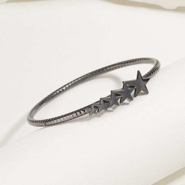 

Men Star Decor Bangle, Black