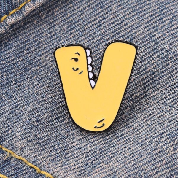 

Cartoon Letter Brooch, Yellow
