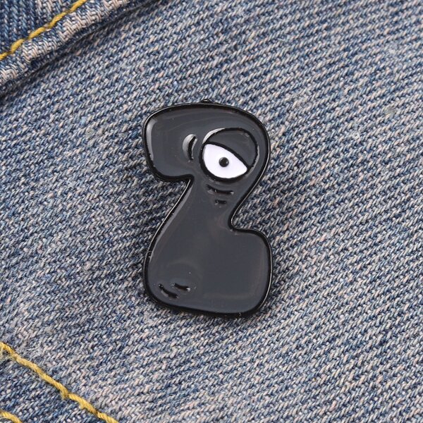 

Cartoon Letter Brooch, Grey
