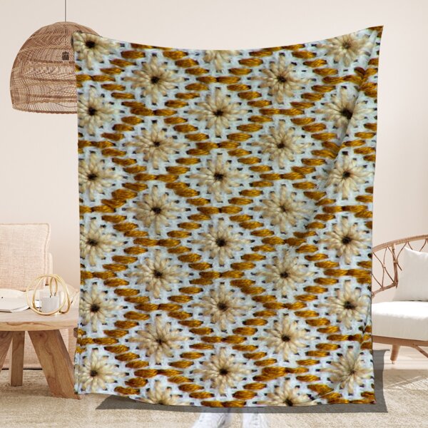 

Knitted Pattern Flannel Blanket, Multicolor