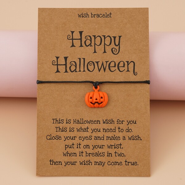 

Halloween Pumpkin Charm String Bracelet, Multicolor