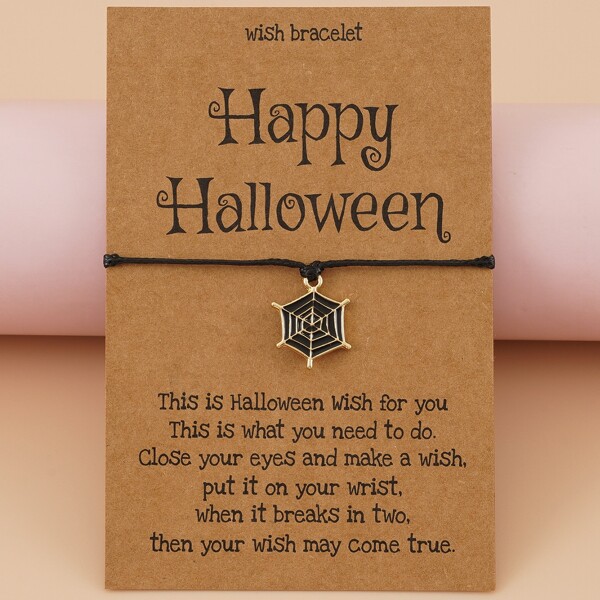 

Halloween Cobweb Charm Bracelet, Black