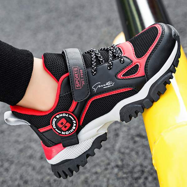 

Boys Colorblock Lace Up Front Hollow Out Sneakers, Multicolor