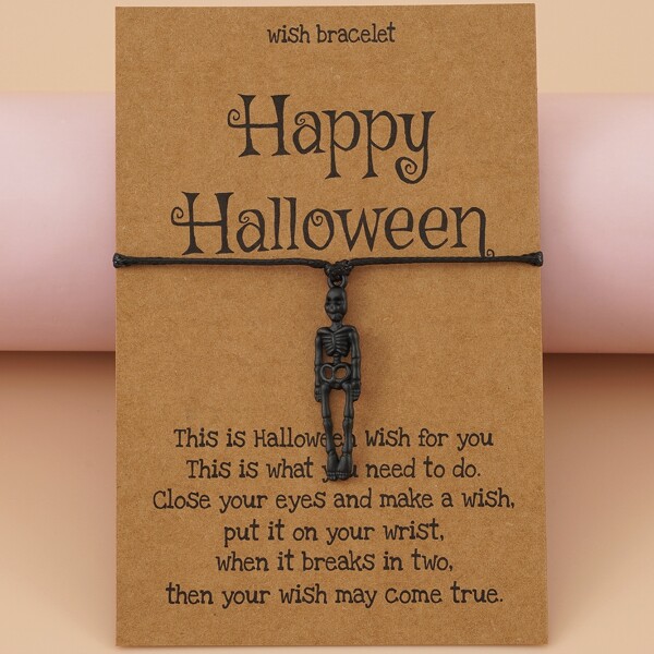 

Halloween Skeleton Charm Bracelet, Black
