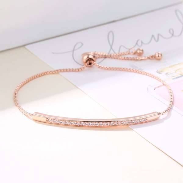 

Rhinestone Detail Bracelet, Rose gold