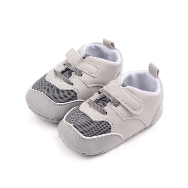 

Baby Breathable Velcro Strap Flats, Grey