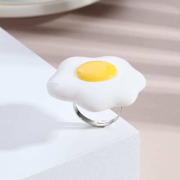 

Cartoon Poached Egg Decor Ring, Multicolor