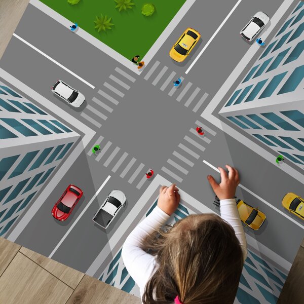 

Road Print Floor Sticker, Multicolor
