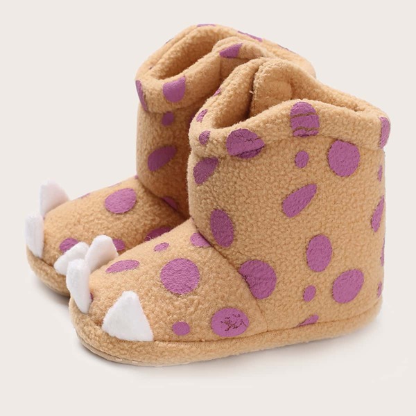 

Baby Dot Graphic Fluffy Boots, Apricot