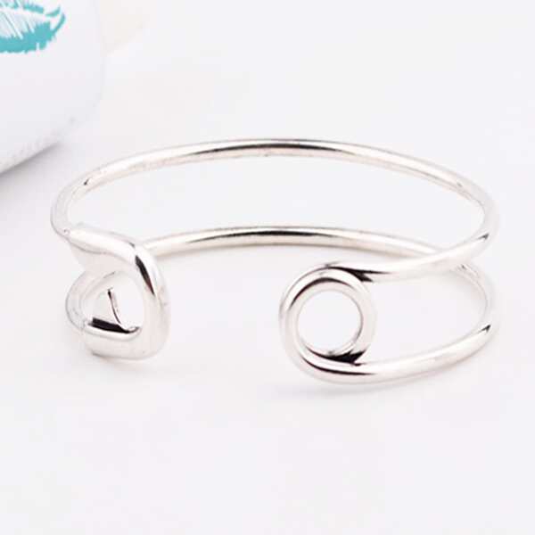 

Minimalist Cuff Bangle, Antique silver