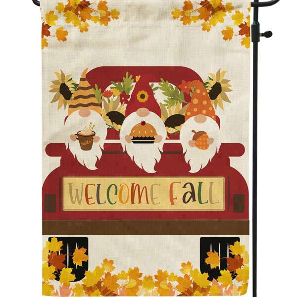 

Autumn Gnome Print Decorative Garden Flag, Multicolor