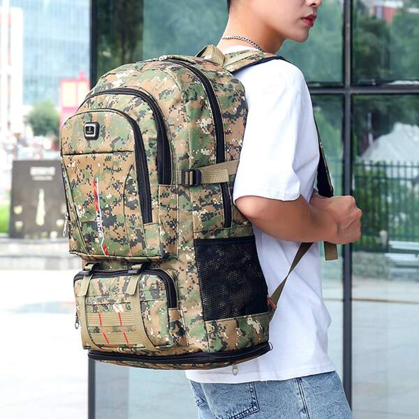 

Men Camo Graphic Functional Backpack, Multicolor