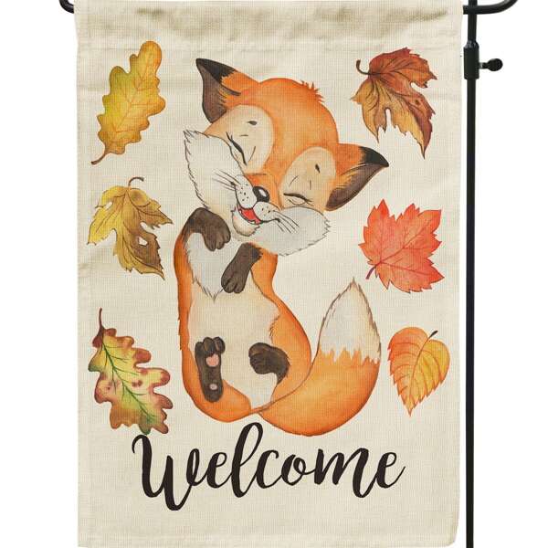 

Autumn Fox Print Decorative Garden Flag, Multicolor