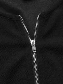 Muchica Cazadora de cuello redondo con cremallera