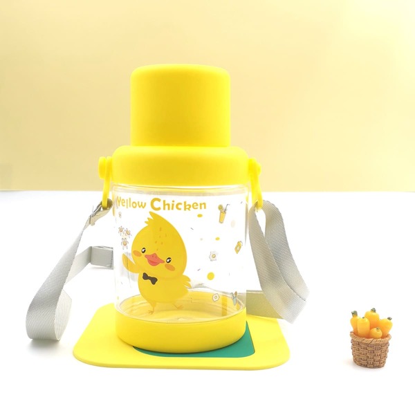 

1pc Duck Print Water Bottle, Yellow