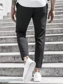 Manfinity Homme Quần Nam Túi màu trơn Giải trí - màu đen - Xem 2