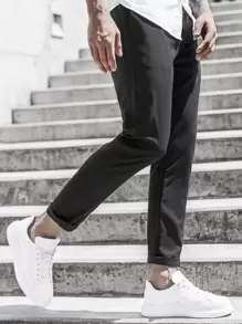 Manfinity Homme Quần Nam Túi màu trơn Giải trí - màu đen - Xem 4