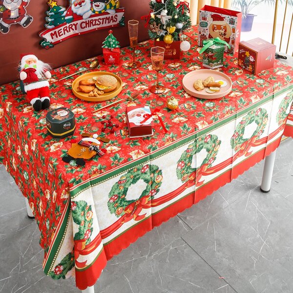 

Christmas Bell Print Tablecloth, Multicolor