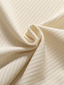 SHEIN Young Girl 3pcs Ribbed Knit Lettuce Trim Mock Neck Tee - Multicolor - View 4