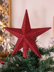 1 pieza Decoración Navidad en forma de estrella - Rojo - Ver 1