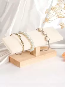 1 Miếng Bằng gỗ Cơ sở Giá trang sức , Vòng tay Giá đỡ trưng bày , Đối với Vật dụng trong nhà , Qủa tặng Cho Ngày Lễ Tình Nhân - Màu be - Xem 1