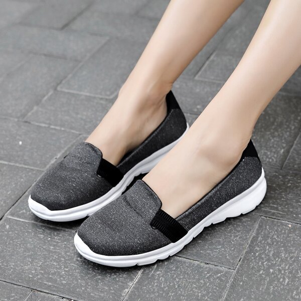 

Slip On Breathable Knit Shoes, Black