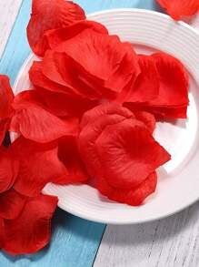 500pcs Solid Color Decoration Petal,Red Romantic Artificial Flower,For Wedding Party Anniversary Birthday Party - Red - View 1