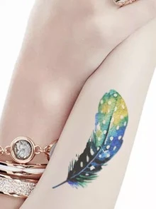 4張花和蝴蝶印花紋身貼紙 - 彩色 - 查看 2