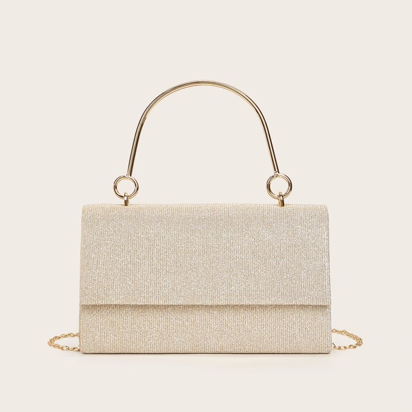 

Minimalist Flap Clutch Bag, Champagne