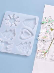 1pc Christmas DIY Silicone Mold - White - View 4