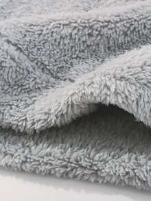Manfinity Hombres Sudadera unicolor de cuello redondo teddy - Gris - Ver 4