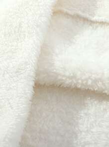 Manfinity 男士素色小圓領絨毛運動衫 - 白色 - 查看 5