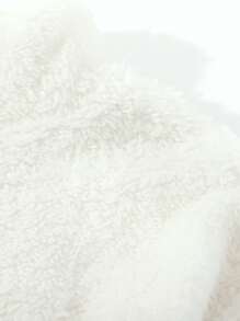 Manfinity 男士素色小圓領絨毛運動衫 - 白色 - 查看 7