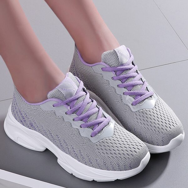 

Colorblock Lace-up Front Running Shoes, Grey