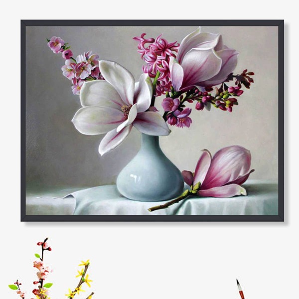 

Floral Pattern DIY Diamond Painting Without Frame, Multicolor