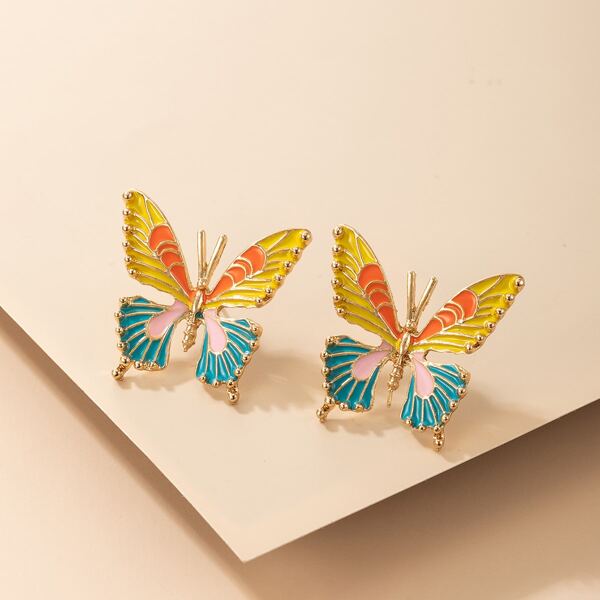 

Butterfly Design Earrings, Multicolor