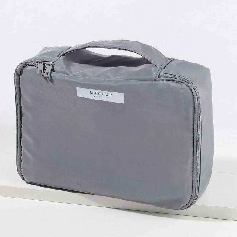 

Plain Square Makeup Bag, Grey
