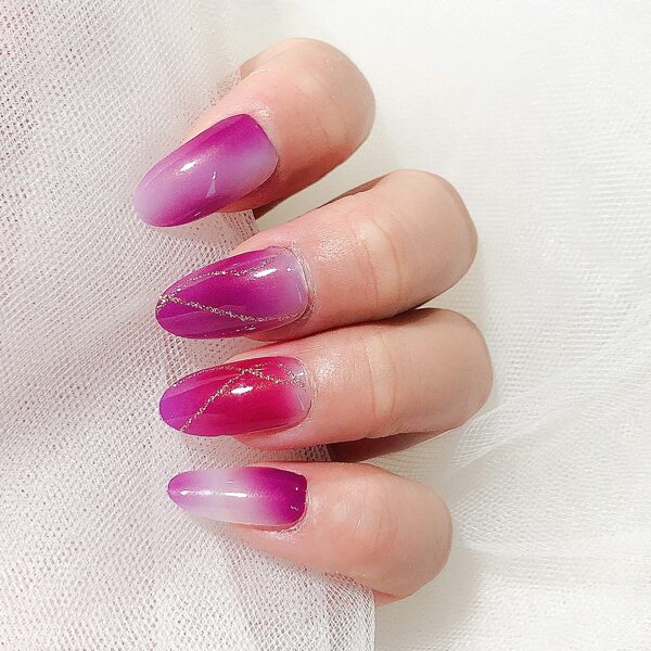 

12pcs Ombre Nail Art Sticker & 1pc Nail File, Purple