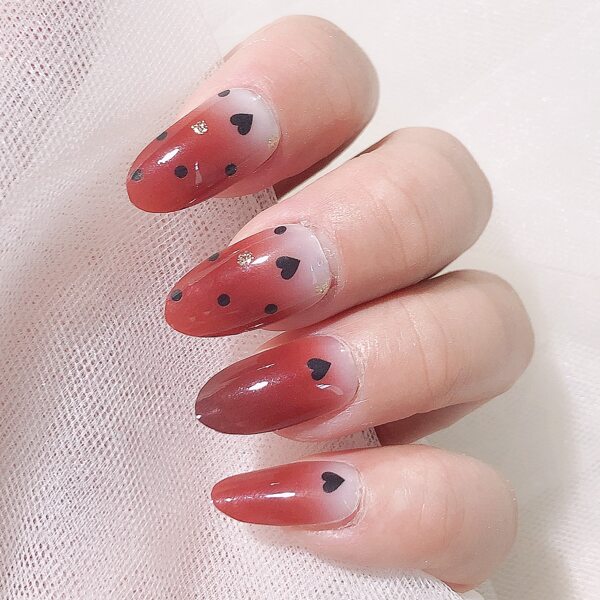 

12pcs Heart Pattern Nail Art Sticker & 1pc Nail File, Multicolor