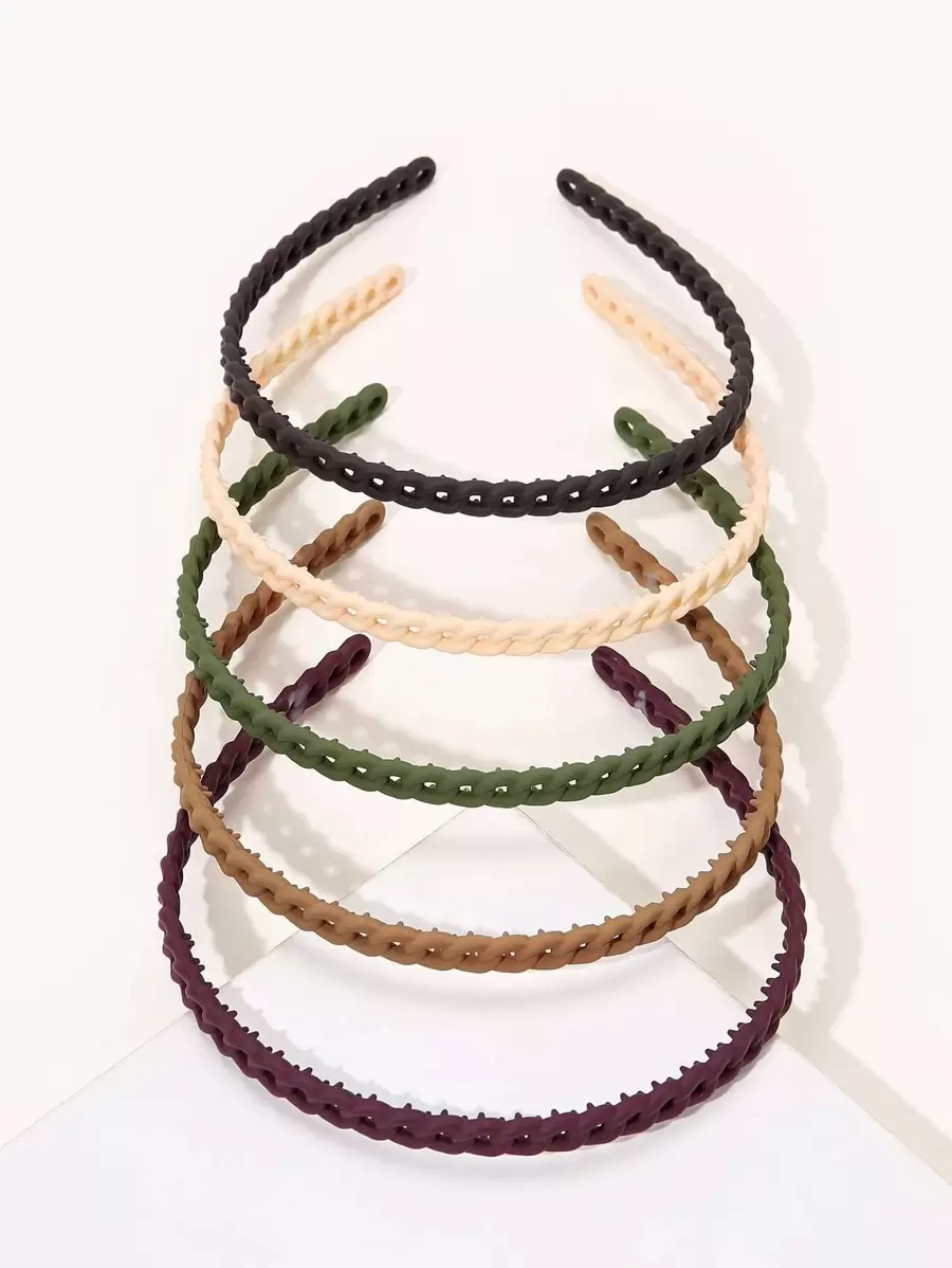 5pcs Solid Headband For Daily Use For Women Hairstyles Casual Tiaras ...