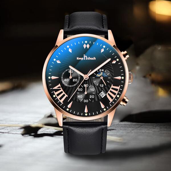 

Men Triple Dial Date Quartz Watch