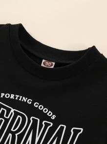 Niñitas Sudadera con estampado de letra de color combinado - Multicolor - Ver 5