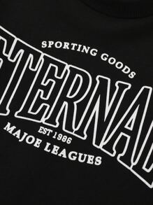 Niñitas Sudadera con estampado de letra de color combinado - Multicolor - Ver 7