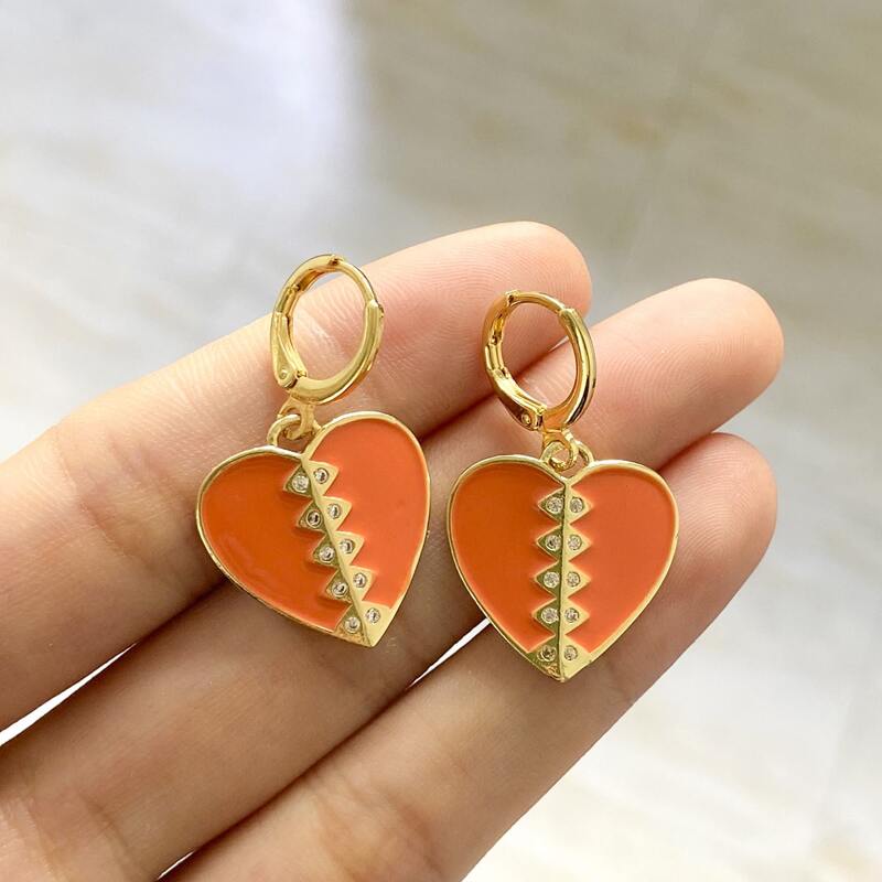 

Heart Drop Earrings, Orange