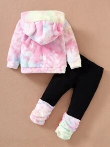 Baby Tie Dye Hooded Flannel Sweatshirt & Sweatpants