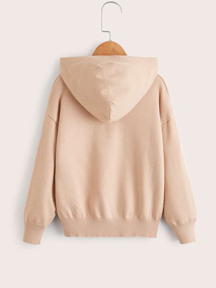 Girls Drop Shoulder Hooded Sweater