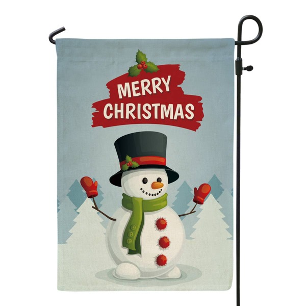 

Christmas Snowman Print Decorative Garden Flag, Multicolor