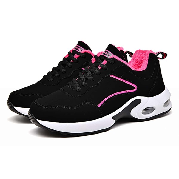 

Air Cushion Design Fuzzy Running Shoes, Multicolor
